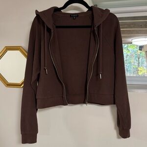 Dynamite Waffle Zip Hoodie - Brown